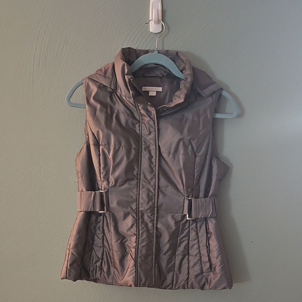 New York & Company Shimmering Silver Vest